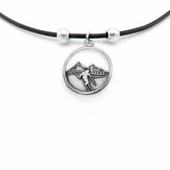 Lilo Collections Two Peaks Skier Necklace Accessories